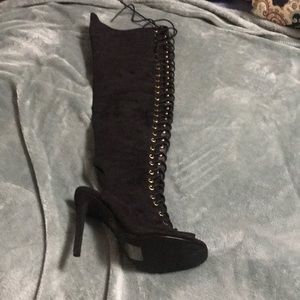 Missguided over the knee lace up gladiator